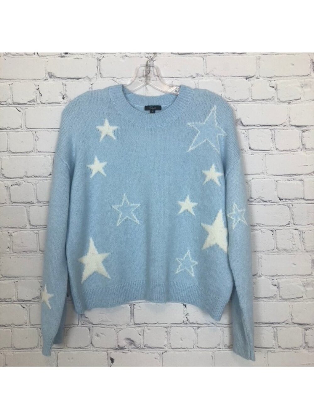 Rails Perci Sweater Size XS Powder Blue White Stars